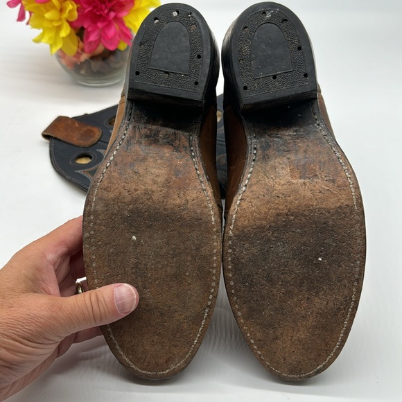 Double H Brown Black Cowboy Western Boots Size 9 COW6470 - Picture 5 of 6